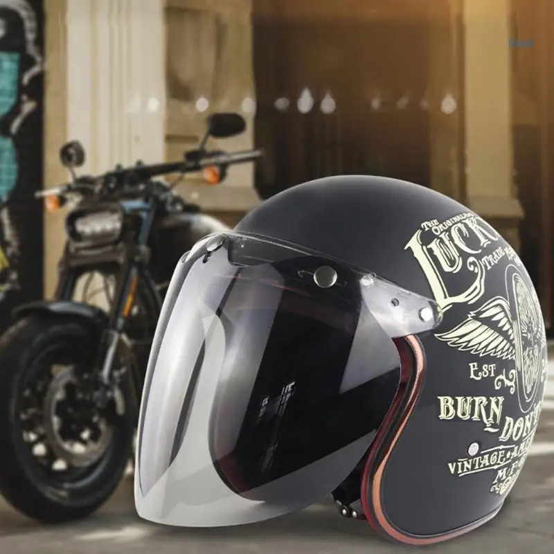 Мотоциклет с каска пузырьковым козирка, 3-защелкивающийся дизайн, открит козирка за каска с обектив за PC, подарък за любителите на мотоциклети