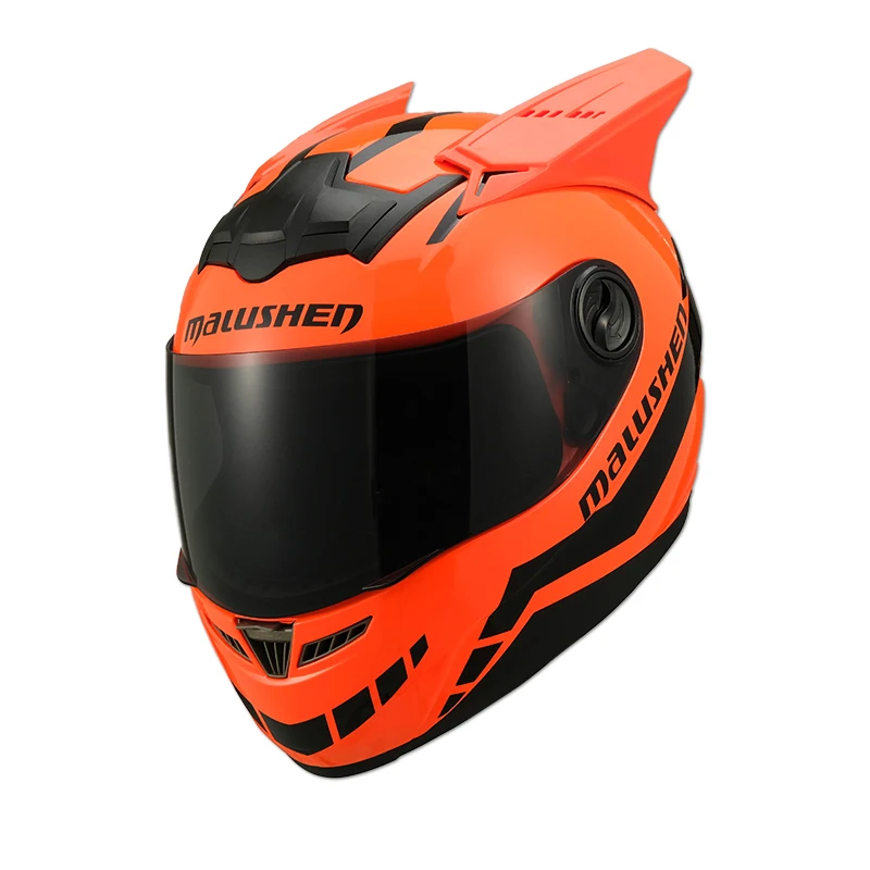 Мотоциклет шлем оранжев Цвят, офроуд каска, Каско, Професионална състезателна шапка, оригинална каска марка MALUSHEN, Полнолицевый каска