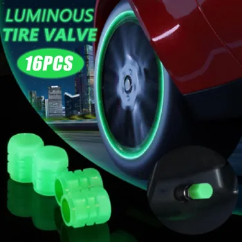 Флуоресцентни капачки за вентили за автомобилни гуми, универсални за автомобили, велосипеди, мотоциклети, предпазва от замърсявания и прах, здрав ABS