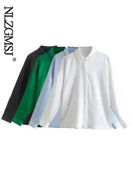 Дамски прости ризи ТРАФИКА, Однобортная офис дамска риза с дълъг ръкав 2023, пролетни луксозни универсални блузи-ризи
