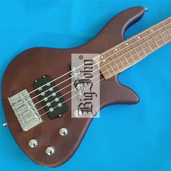 безплатна доставка, 5-струнен електрически бас-китара кафяв цвят, с корпус от дърво ясеневого