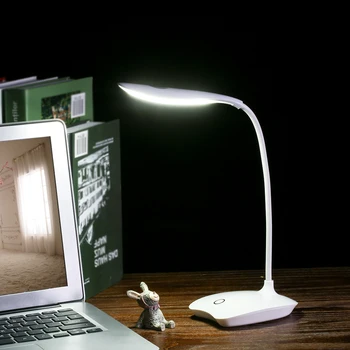 Светодиодна настолна лампа с регулируема яркост, USB Акумулаторна настолна лампа за проучване, четене, с докосване, led настолна лампа