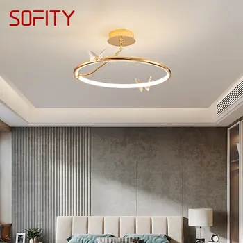 Тавана лампа SOFITY Nordic Модерен декор в формата на пеперуда, Луксозен led лампа 3 цвята, Творчески осветителни тела за дома, спални, кабинет