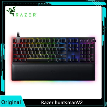 Детска клавиатура Razer Huntsman V2 с цветен RGB осветление, Напр. плюшен поставка за китките, Специални клавиши и циферблат