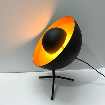 Модерна Черна настолна лампа с метална боя, лампа за фотография, сателит, кръгла светодиодна настолна лампа за спални, настолна лампа за дневна, кабинет