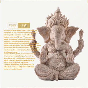 Старинните индийски статуя на слон от пясъчник, Украса на Буда, Скулптура на хиндуисткия Бог, Фигурки за Украса на дома, Занаяти