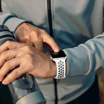 Силиконов ремък за Apple Watch 49 мм 44 мм 40 мм, 38 мм и 45 мм 41 мм, меки дишащи каишка за часовник гривна iWatch 6 3 4 5 7 8 se band ultra