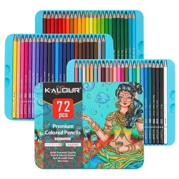 Kalour Професионален Маслен Цветен Молив 72 Цветен Оловен молив за художествена налива Масло Цветна четка