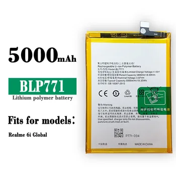 Преносимото батерия BLP771 5000 mah батерии за мобилни телефони Realme 6i Global C25Y + безплатни инструменти