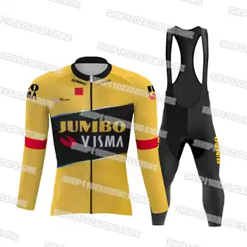 2023 Team Jumbo Visma нов Сезон, Комплект от Джърси за Колоезденето МТБ, Състезателна Дрехи С Дълъг Ръкав, Велосипедна Форма Ropa Ciclismo