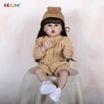 Гореща разпродажба 22 инча Нов стил на Силиконови играчки за тялото Reborn Baby Dolls Новородено Kawaii Baby Doll Децата за подарък за рождения си Ден играчка