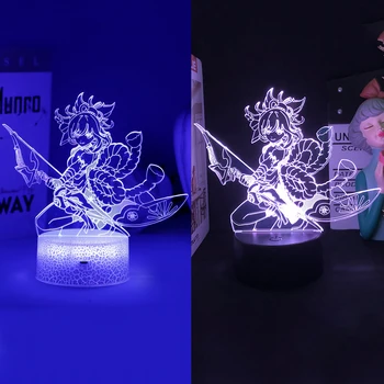 Genshin Impact Yoimiya лека нощ За Деца Аниме 3D Led Илюзия Домашна Лампа Друг Атмосфера Парти Декор, Рожден Ден на Фестивала Подарък