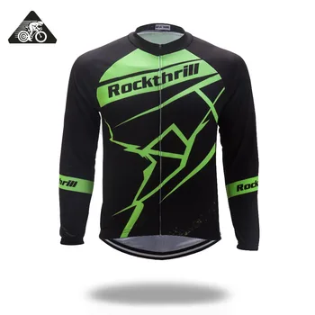Rockthrill Тениски за Колоезденето с дълъг ръкав, Пролетно-Есенна Зелената Фланелка За Велоспорта, Велосипеди Цикъл, Бързосъхнеща Облекло Ropa Ciclismo