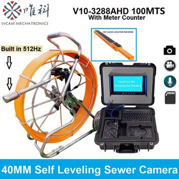 камера за инспекция на тръби с дължина 100 м, видеорекордер IP68, дренажен възвратна тръба, промишлен ендоскоп с 10 