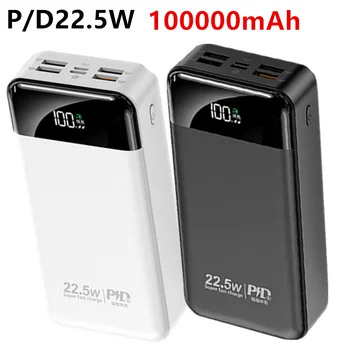 100000 ма power bank с 22,5 W pd бързо зареждане powerbank преносимо зарядно poverbank за iphone 13pro huawei, xiaomi