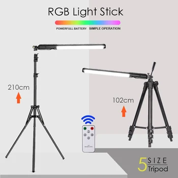 RGB-лампа със статив, дистанционно управление, led лампа, Осветление за снимане на Tiktok Youtube, видео на живо във фото студио