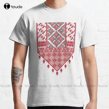 Палестинското Бродерия Татриз Кръст Арт Дизайн Арабската Класическа Риза По Поръчка Ризи За Мъже Xs-5Xl Градинска Тениска Унисекс