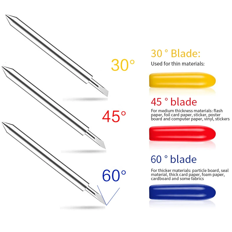 Сменяеми остриета на 30/45/60 градуса за плотер Roland Cricut, режещи ножове за електрически инструменти, фрезови режещи плотери