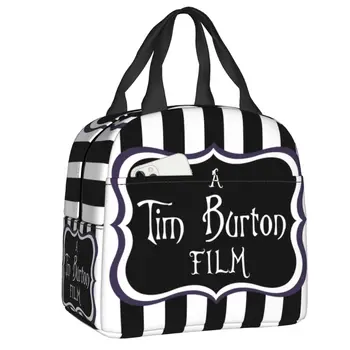 Термоизолированная чанта за обяд от филма на Тим Бъртън Beetlejuice Movie, преносим обяд-бокс за жени, ученически чанти за пикник, чанти за хранене