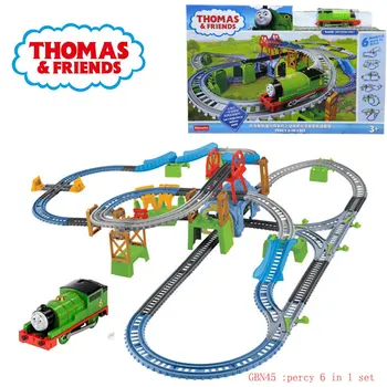 Томас и приятели Пърси 6 в 1 комплект, събрани със собствените си ръце, плюшени электропоезд, набор от Играчки за момчета, детски Коледен подарък GHK83