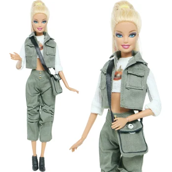 BJDBUS най-Новият куклен облекло за кукли Барби, ежедневни униформи, блуза, Панталон, яке + Чанта, Обувки, Аксесоари за обувки, подаръци за деца