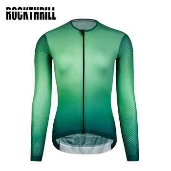 Rockthrill, дамски Зелена велосипедна майк Pro Fit, слънчеви колоездене потници МТБ, отразяващи пролетно-есенни дишащи