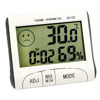 Метеорологичната станция DC102 Домакински Измерване на температурата в стаята и навън, влага, Температура на дисплея, Термометър, влагомер, монитор