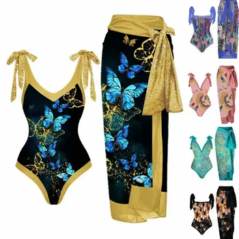 Комплект от две части, Цветни бански костюми, Плажни Дрехи, Бикини, Женски скромен Бански бански 2023
