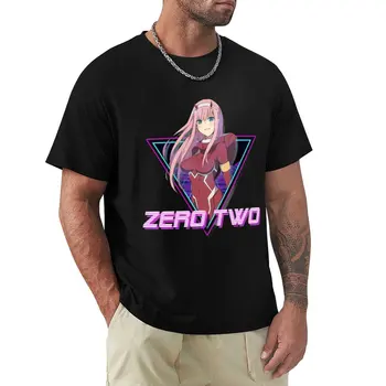 Тениска Zero Two, черна тениска, аниме, красиви блузи, тениски по поръчка, тениски за мъже, памук