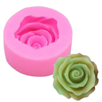 Розова Свещ Силиконова Форма на Цвете гипс Шоколадова Кубче Лед Инструменти За Печене на торта Начало Декор, Определени За Производство на Свещи Празничен подарък