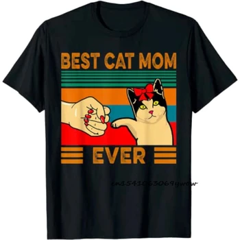 Най-добрият Котка Татко Някога Реколта Тениска Birthday Love Cat Camisa Забавна Модна Мъжка Тениска Ramen Neko MAMA Нова Тениска с Принтом за Мъже