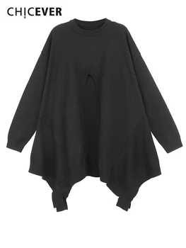 ШИКОЗНИ блузи с отворен гръб за жени, пуловер с кръгло деколте и дълги ръкави, вязаный свободен пуловер, дамски есен облекло, модни новост