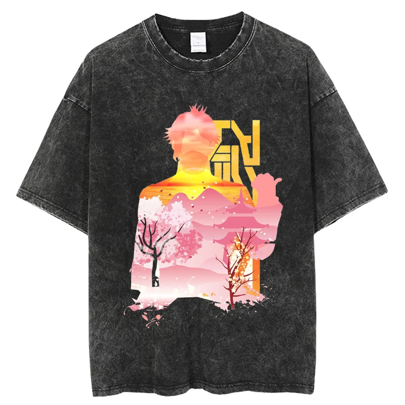 Akudama Drive 2023, Реколта свободни ежедневни тениски с принтом аниме, Выстиранная тениска, негабаритная градинска облекло в стил ретро с къс ръкав