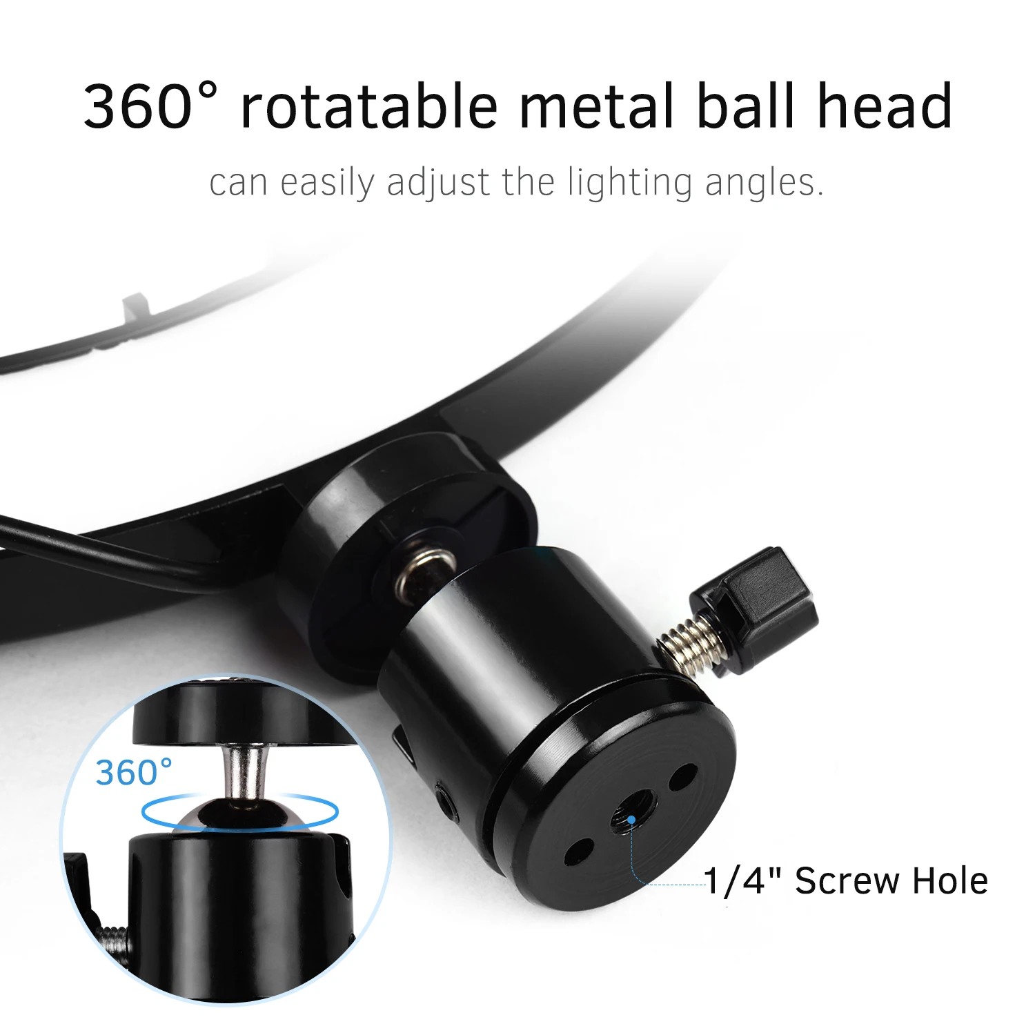 Снимка на 10-инчов led околовръстен лампа за селфи с регулируема яркост Ringlight USB камера на телефон студиен околовръстен лампа с штативами за грим видео на живо