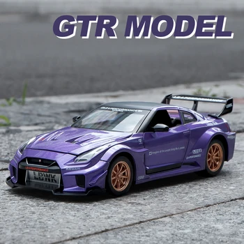 1:24 Nissan GTR CSR2 Skyline Арес Леене под налягане и Играчки превозни средства Метална Модел На Автомобил С Висока Имитация на флип-надолу Колекция от Детски Играчки