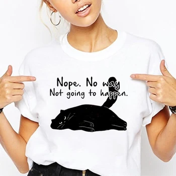 Дамски Модни дрехи с къс ръкав, тениска с изображение на котка, забавно личице, сладка тениска с анимационни герои за любовта, лятна риза, дамски топ