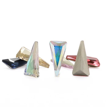 Стъклени Кристали с триъгълна форма 8x16 мм с остри облегалка, Висококачествени Аксесоари за производство на бижута, изработени от кристал, направи си сам, занаяти