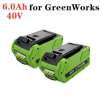 Ерзац head 40V 18000mAh 6000mAh Lithium-Ionen Batterie 29472 für GreenWorks 40Volt G-MAX 29252 20202 22262 27062 21242 Power Tools