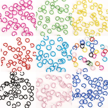 100шт 1,2x8 мм Цветни метални характеристика на полиграфическото пръстени за скачане, характеристика на полиграфическото пръстени колиета, гривни, верига, аксесоари за бижута