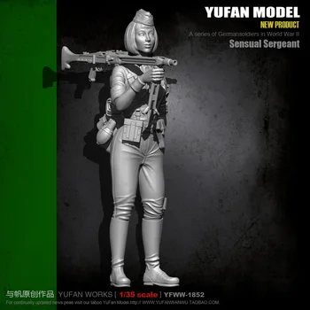 Модел Yufan 1/35 фигурка на войник от смола, оригиналният набор от модели на немски красавици-пулеметчиков YFWW35-1852