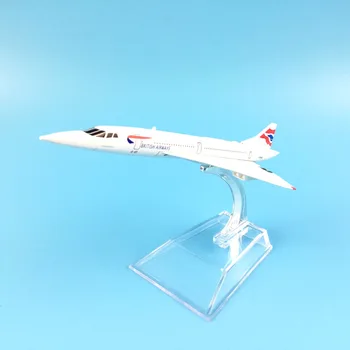 Безплатна ДОСТАВКА, модел на самолета на BRITISH AIRWAYS CONCORDE от сплав 16 см, модел на самолет с поставка, играчка, Подарък за рожден Ден