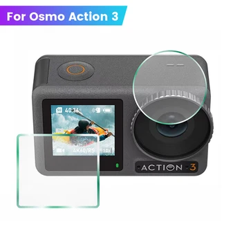 Филм от закалено стъкло за камера Osmo Action 3 HD защитно фолио прахоустойчив, протектор на екрана за аксесоари DJI Action 3