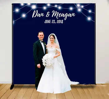 Потребителски стъпка и повторение на Тъмно-синьо на светлинния фон за стените на Висококачествена компютърна печат на сватбена фотофона