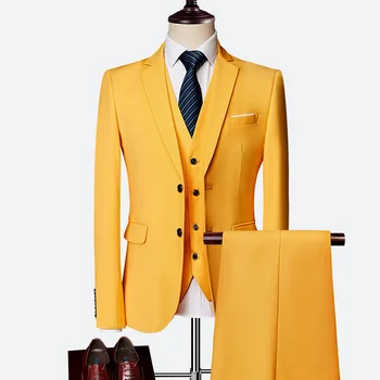 2023 Нов Случайни Официални Мъжки бизнес костюм Four Seasons, костюм от три части на две копчета, Костюми за Мъже, Мъжки Костюми, костюми от 3 теми