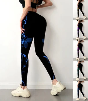 Дамски Основни панталони за йога с принтом, стрейчевые гамаши за йога, спортни облекла за бягане XS-8XL