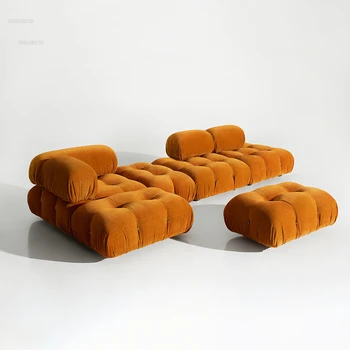 Скандинавските тъканни столове за всекидневна, Мебели за дома Дизайнерски диван с Квадратен модул, Прости Столове за сядане в малък апартамент, Мързелив стол