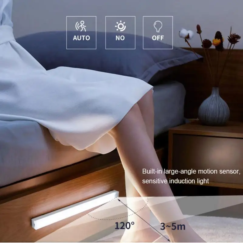 Безжични led нощни лампи, лампа с автоматичен сензор в коридора спални, USB зареждане, градинска лампа за палатка, Домашен кабинет, лампа за преминаване на