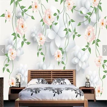 beibehang Съвременната мода европейската сънливи свежа роза 3d цвете ретро фон стенописи papel de parede 3d тапети