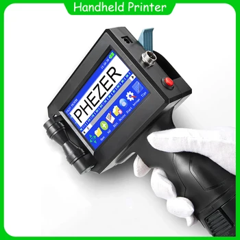 Етикетни принтери Phezer Impressora Ръчно мастилено-струен принтер за малкия бизнес, партия, номер, баркод, Лого, Срок на годност 12,7 мм