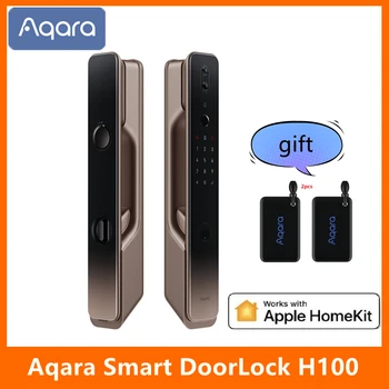 Интелигентна Система за заключване на вратите Aqara H100 Zigbee, Bluetooth NFC Отключване на пръстови отпечатъци с камера, Автоматична система за заключване на вратите Работи с Homekit Aqara Home